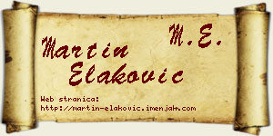 Martin Elaković vizit kartica